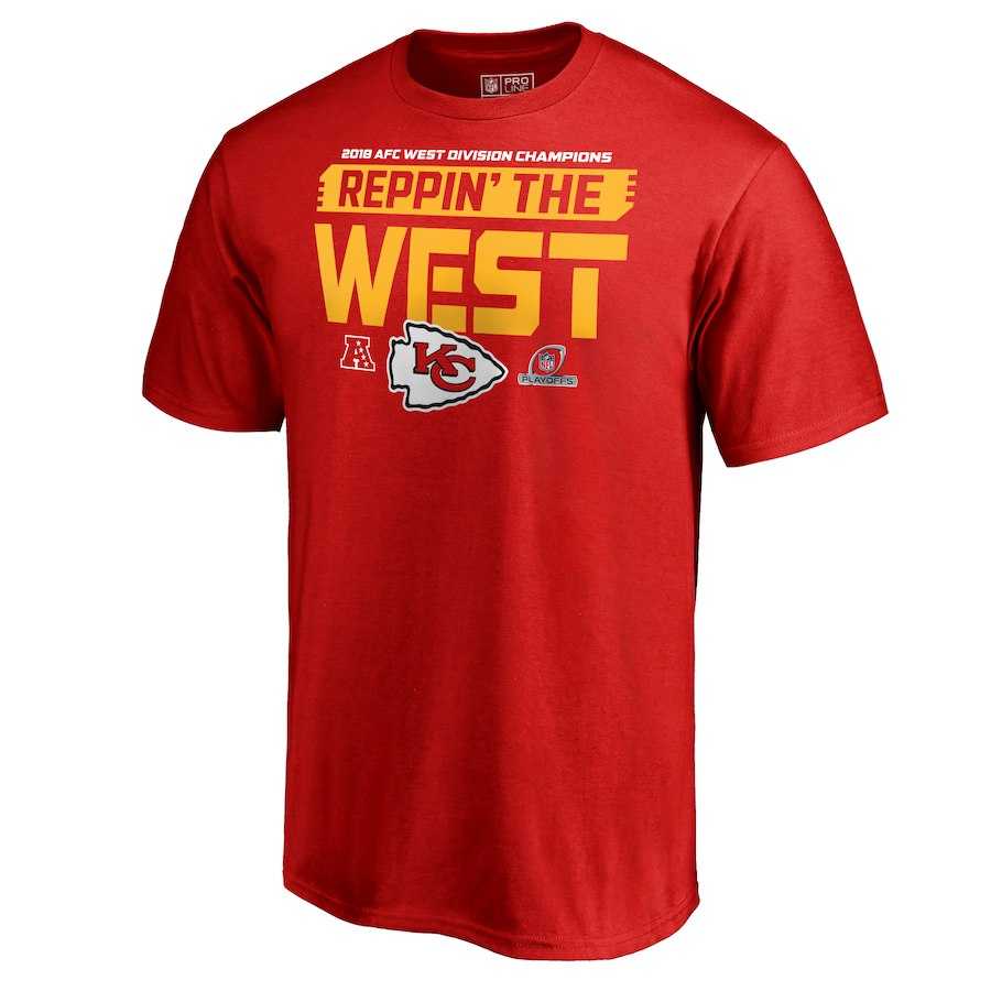 Men's Chiefs Red 2018 NFL Playoffs Reppin' The West T-Shirt,We sell and wholesale Men's Chiefs Red 2018 NFL Playoffs Reppin' The West T-Shirt on line form chian!